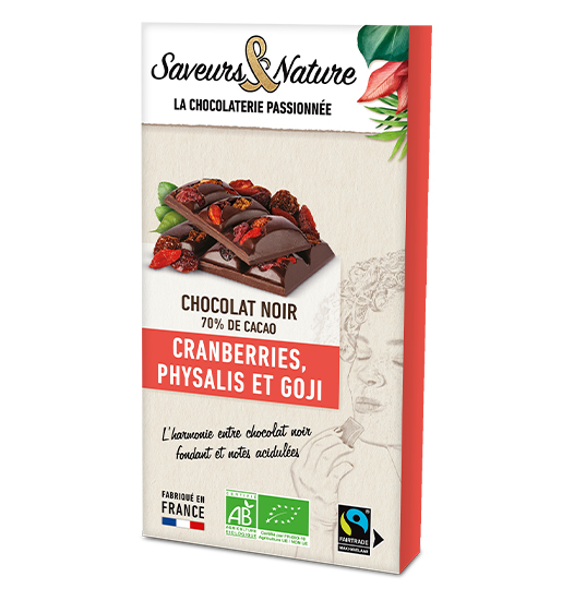 Saveurs et Nature Chocolat Incrusté 70% Super Fruit 100G