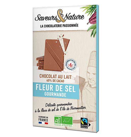 Saveurs et Nature Chocolat Au Lait 40% Fleur de Sel 80G
