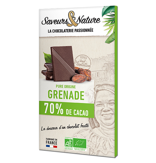 Saveurs et Nature Chocolat Noir 70% Grenade 80G