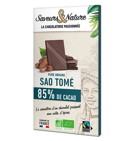 Saveurs et Nature Chocolat Noir 85% Sao Tomé 80G