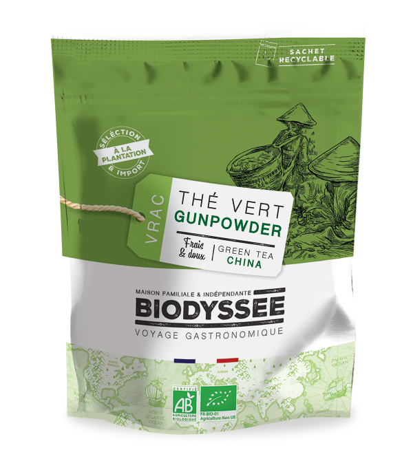 Biodyssée Thé Vert Gunpowder de Chine 1Kg
