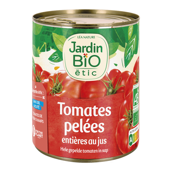 Jardin Bio Tomates Entières Pelées au Jus 800G