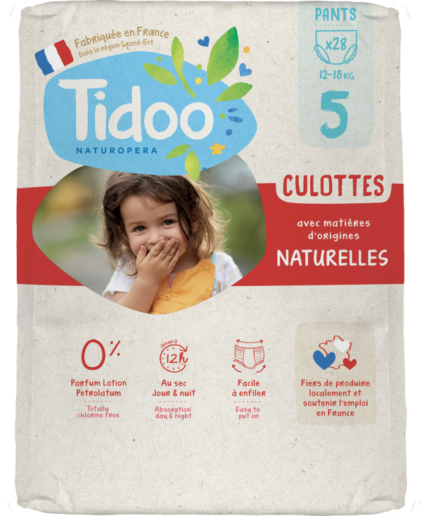 Tidoo Culottes Écologiques Voile Naturel T5+ (12-18kg) - X28