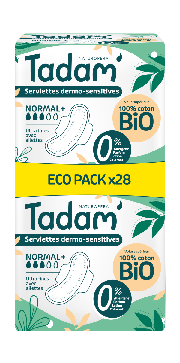 Tadam' Serviettes Dermo-Sensitives Eco Pack Normal X28