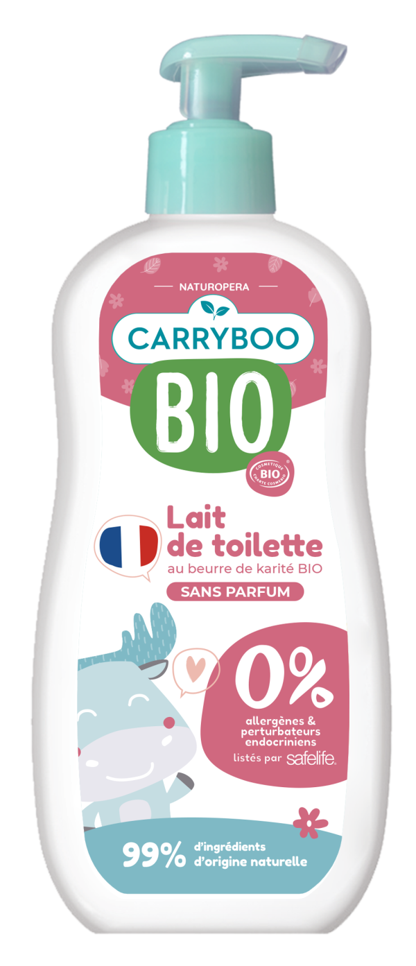 Carryboo Lait de Toilette Doux Beurre de Karité sans Parfum 500Ml