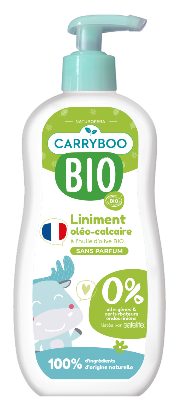 Carryboo Liniment Oléo-calcaire à l'Huile d'Olive sans Parfum 450Ml