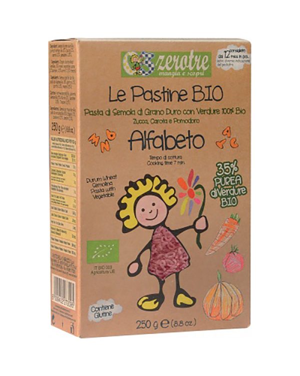 Rustichella Kids Pasta Alphabet Légumes 250G