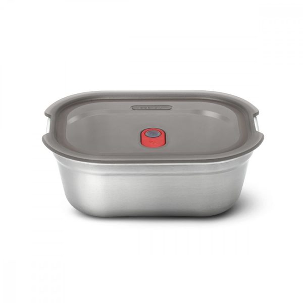 Black + Blum   Box  Alimentaire  En Acier Inoxydable Medium-Gris/Rouge