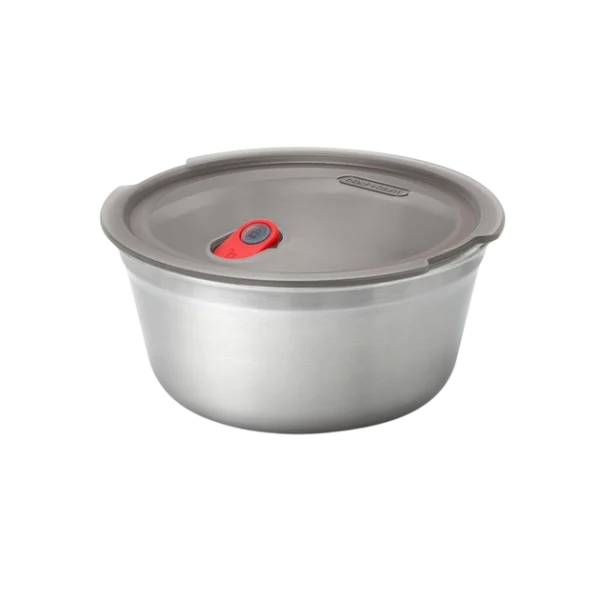 Black + Blum Bol  Alimentaire  En Acier Inoxydable  Large-Gris/Rouge