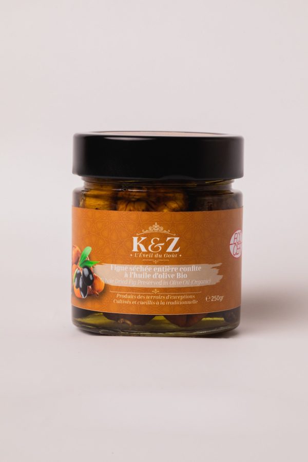 Kenz Figue Séchée  Entiére "Roudan" Confite à l'Huile  d'Olive Bio 250G