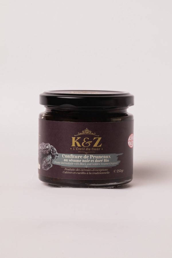 Kenz Confiture De Pruneaux Aux Sésame Noir et  Doré Bio 250G