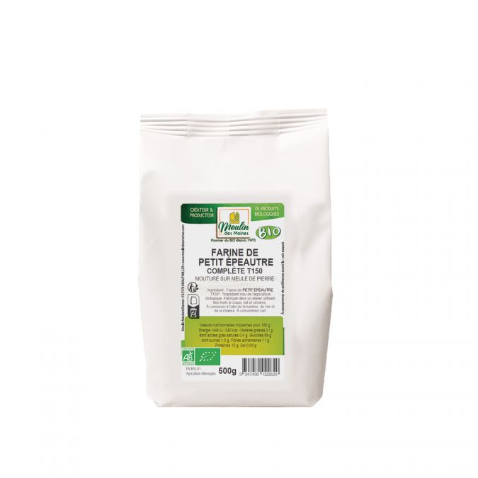 Moulin des Moines Farine de Petit Épeautre Complète Type 150 500G
