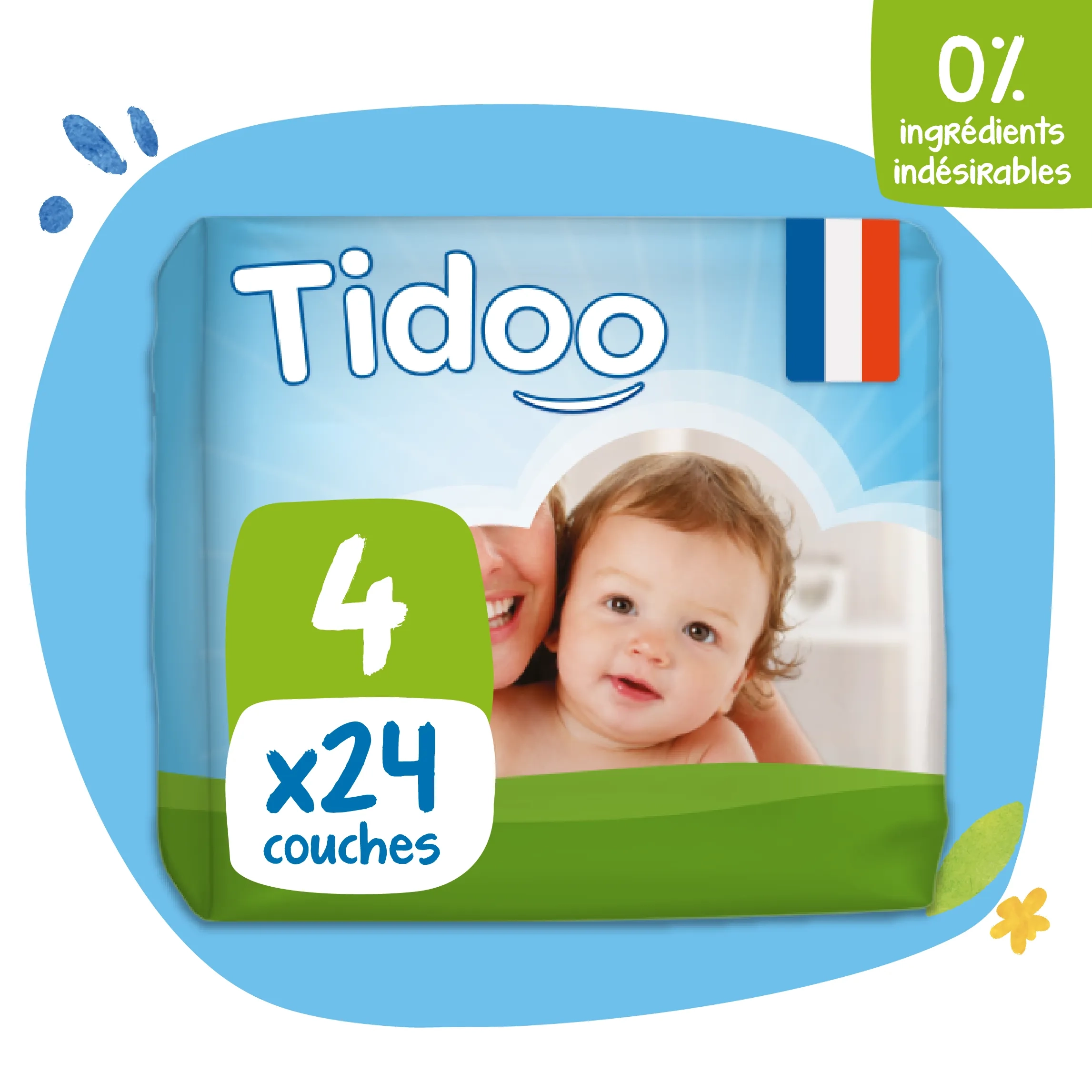 Tidoo Couche Taille 4 / 7-18Kg 24 Unités