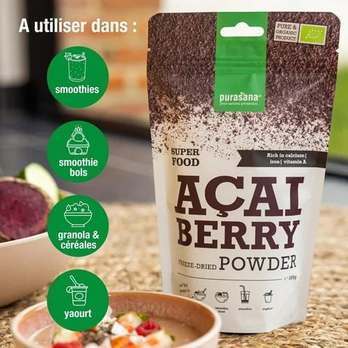 Purasana Poudre de Baies d'Açai 100G – Image 3