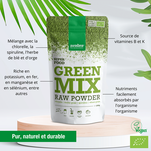 Purasana Green Mix Raw Powder 200G – Image 2