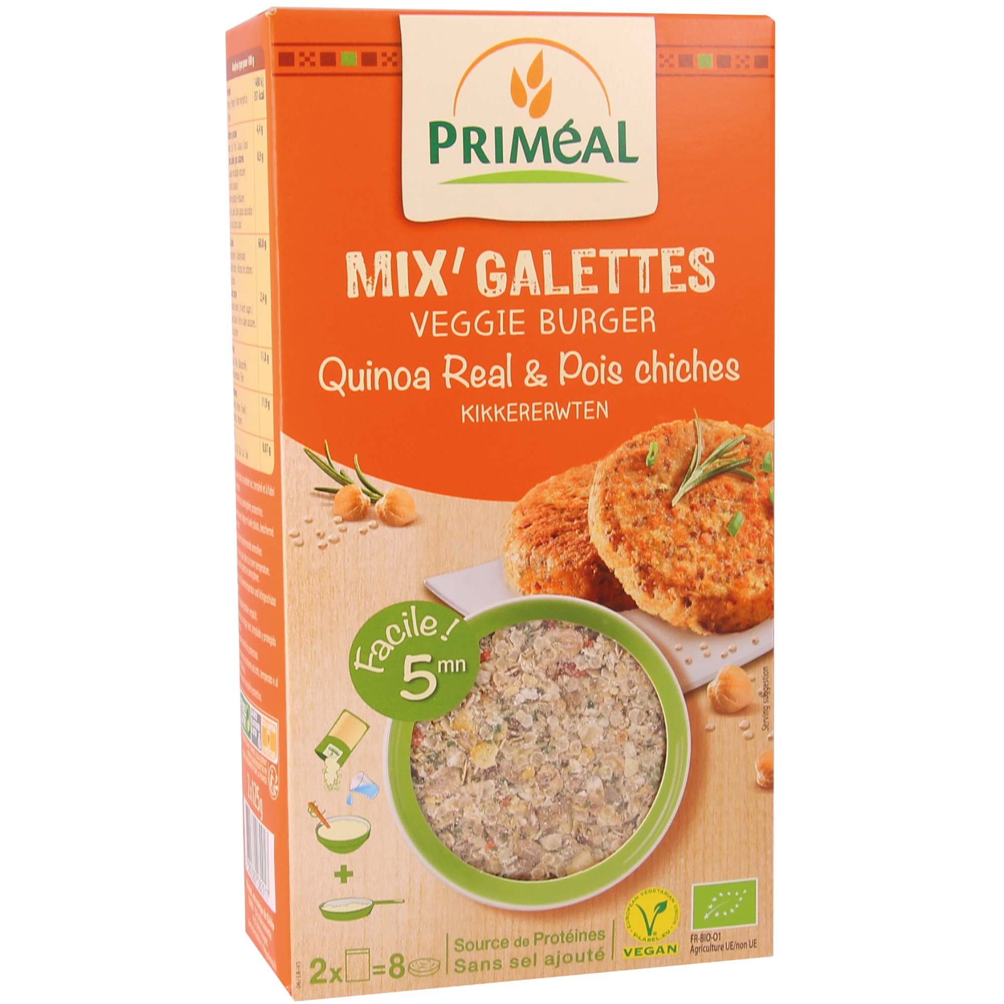 Primeal Mix Burger Quinoa & Légumes 2X125G