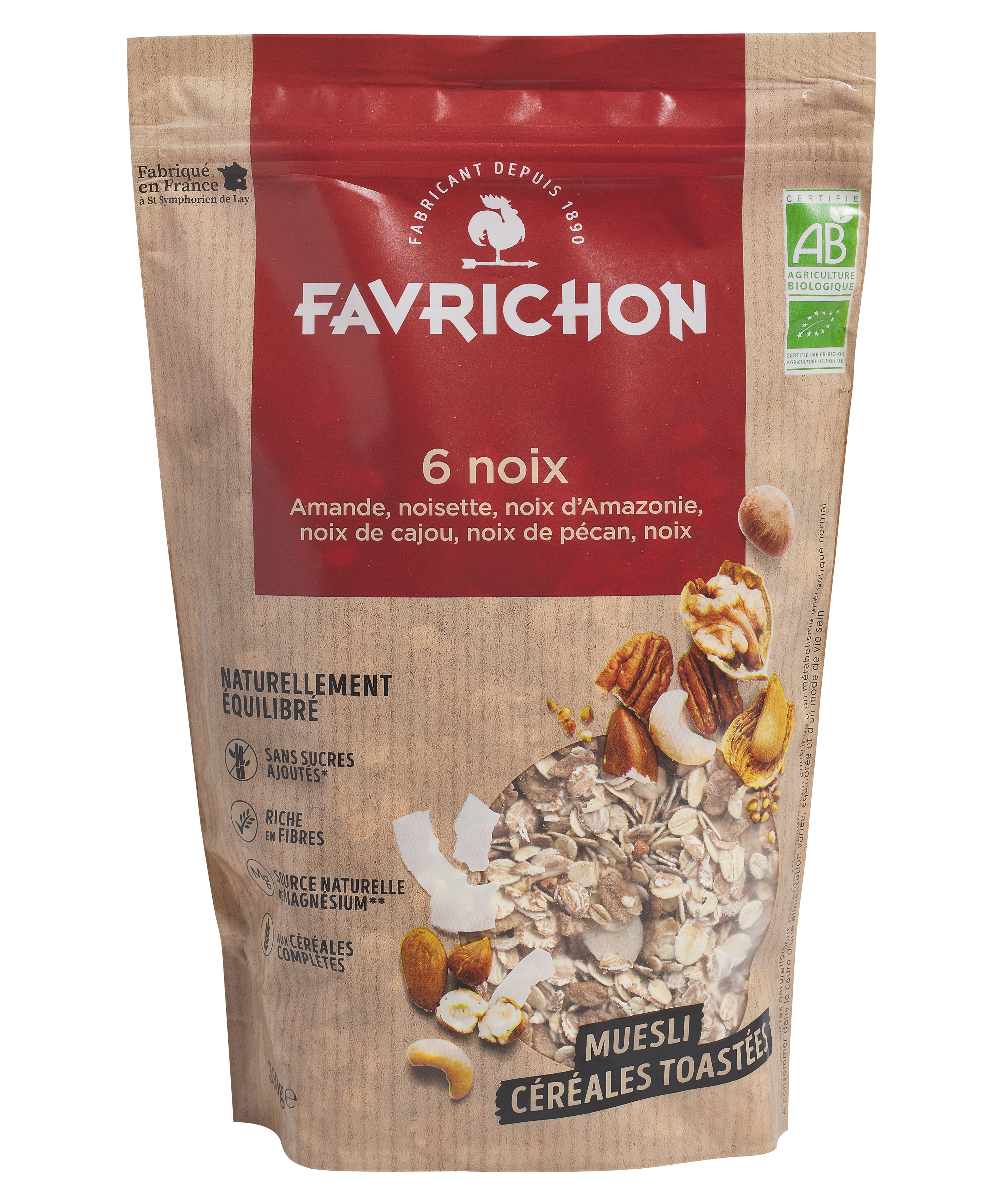 Favrichon Muesli Céréales Toastées 6 Noix 350G