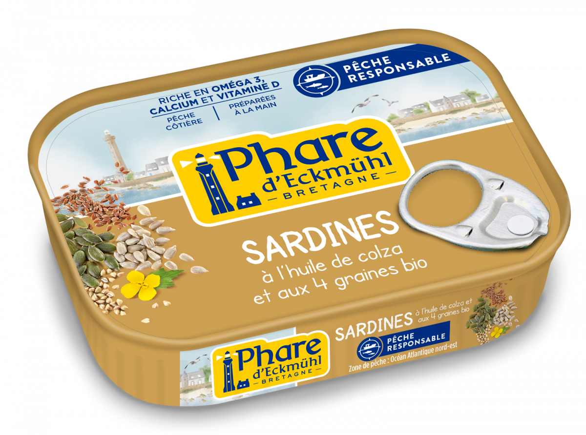 Phare d'Eckmuhl Sardines à l'Huile de Colza et aux 4 Graines 135G
