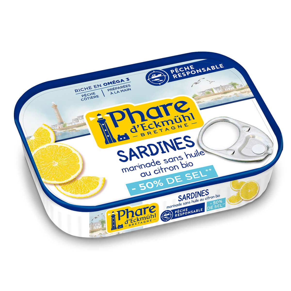 Phare d'Eckmuhl Sardines au Citron Pêche Responsable 115G