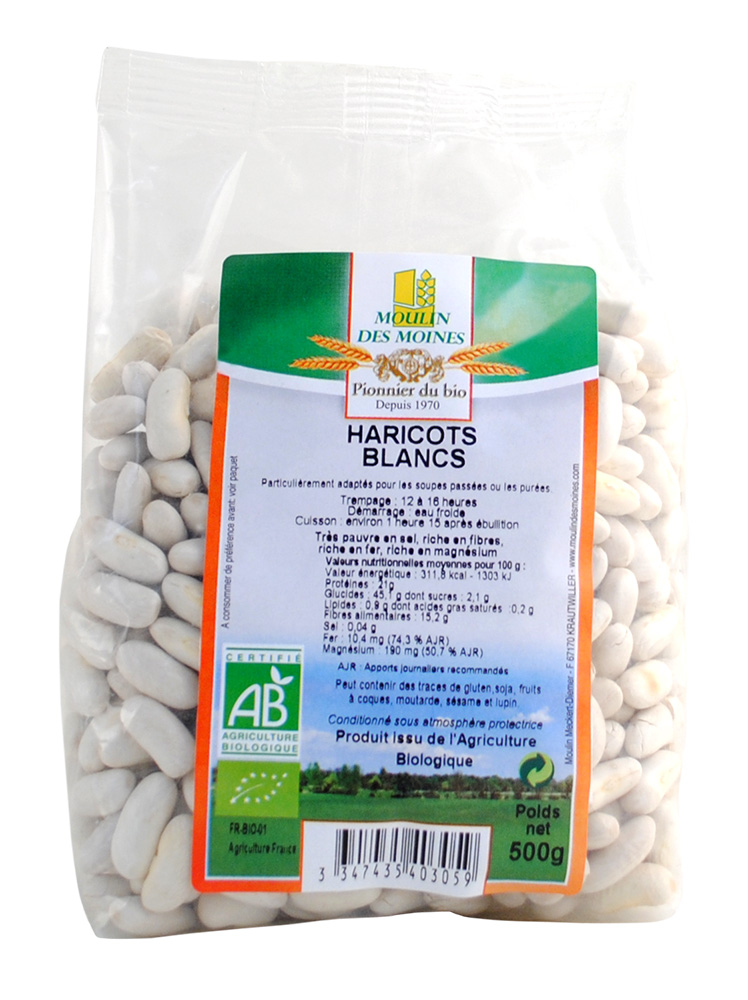 Moulin des Moines Haricots Blancs 500G