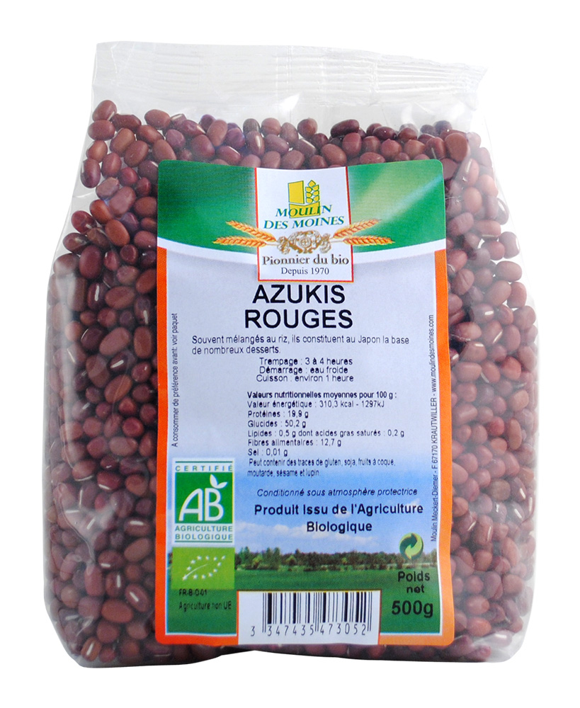 Moulin des Moines Haricot Azuki Rouges 500G