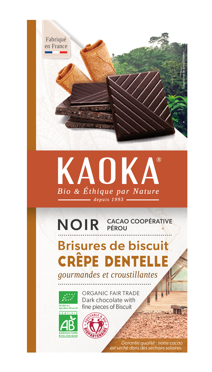 Kaoka Noir 55% Cacao Crèpe Dentelle 100G