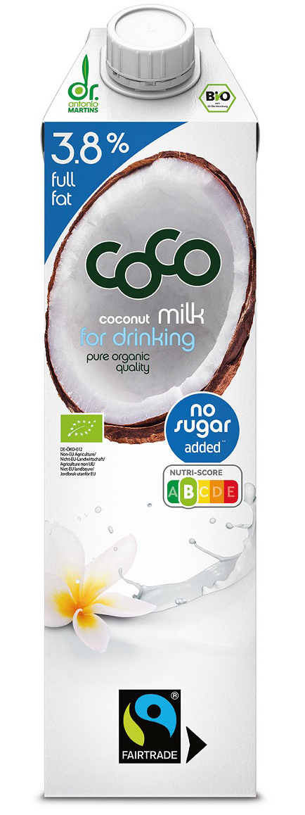 Dr Antonio Martins Lait de Coco sans Sucre 1L