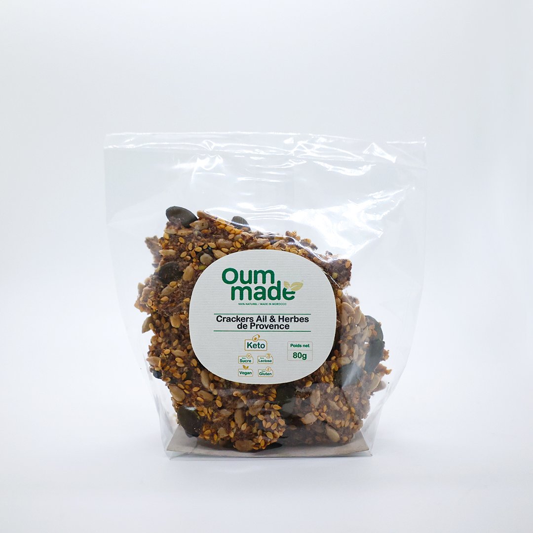 Oum Made Crackers Ail/Herbes de Provence 80G