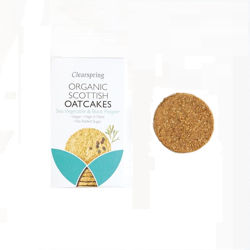 Clearspring Galettes d'Avoine Légumes de Mer & Poivre Noir 200G