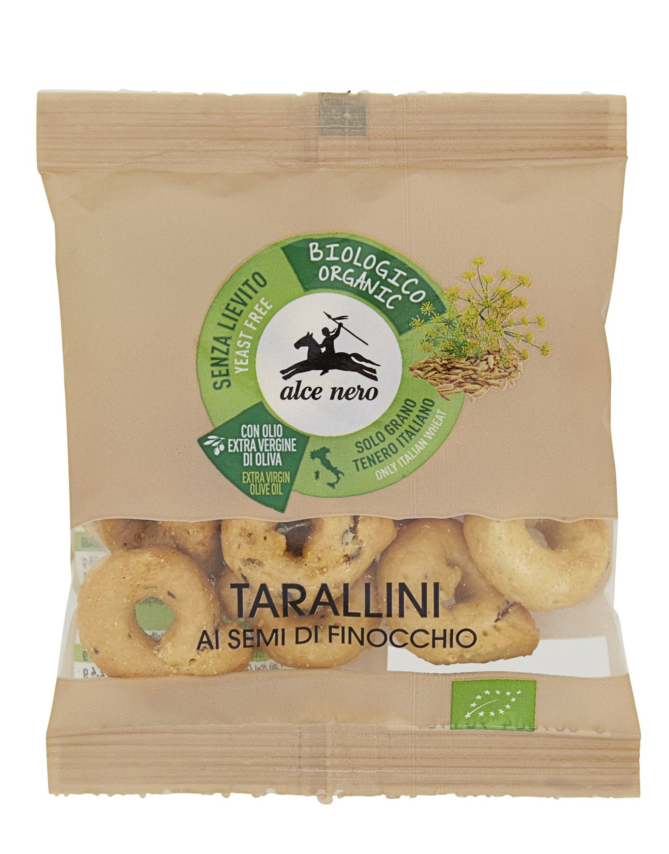 Alce Nero Tarallini aux Graines de Fenouil à l'Huile d'Olive 40G