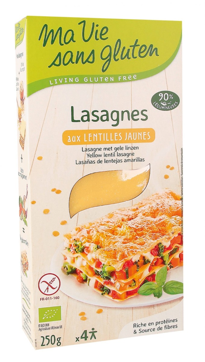 Ma Vie Sans Gluten Lasagnes aux Lentilles Jaunes 250G