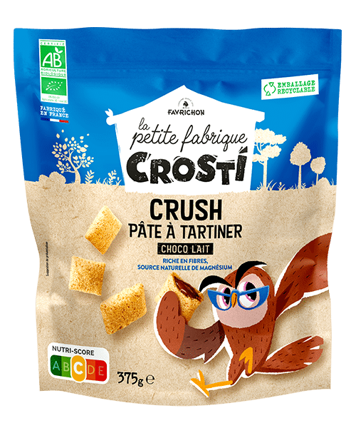 Favrichon Crosti Crush Pâte à Tartiner Choco Lait 375G