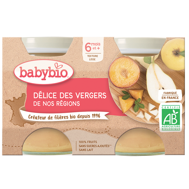 Babybio Délice des Vergers 2X130G