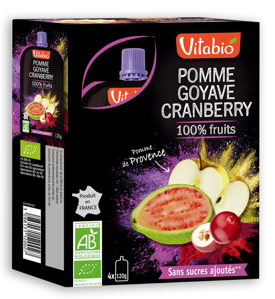 Vitabio Pomme, Goyave, Cranberry 4X120G
