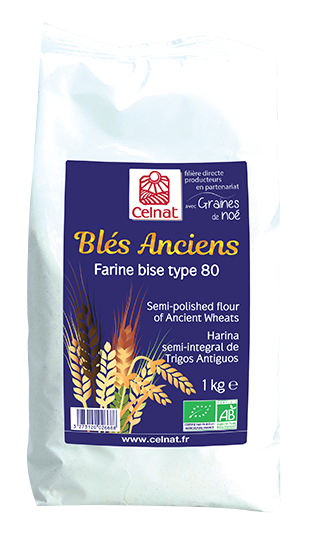 Celnat Farine Bise de Blés Anciens Type 80 1Kg