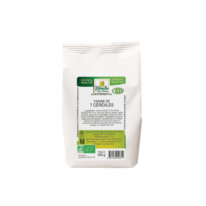 Moulin des Moines Farine de 7 Céréales 500G
