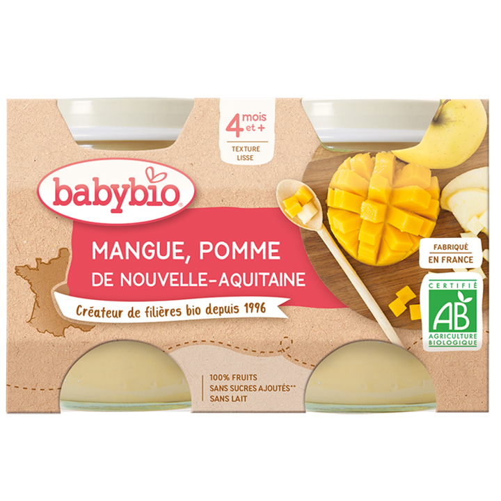 Babybio Mangue Pomme de Nouvelle-Aquitaine 2X130G