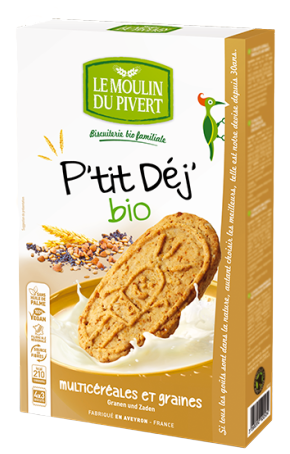 Le Moulin du Pivert P’Tit Déj’ Bio Multicéréales et Graines 190G