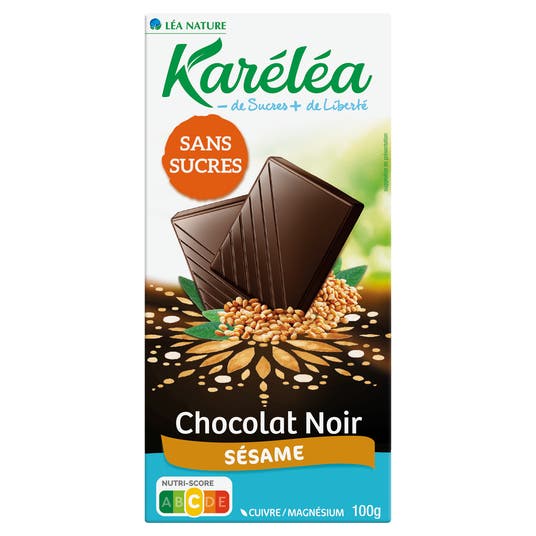 Karelea Chocolat Noir Sésame sans Sucres 100G