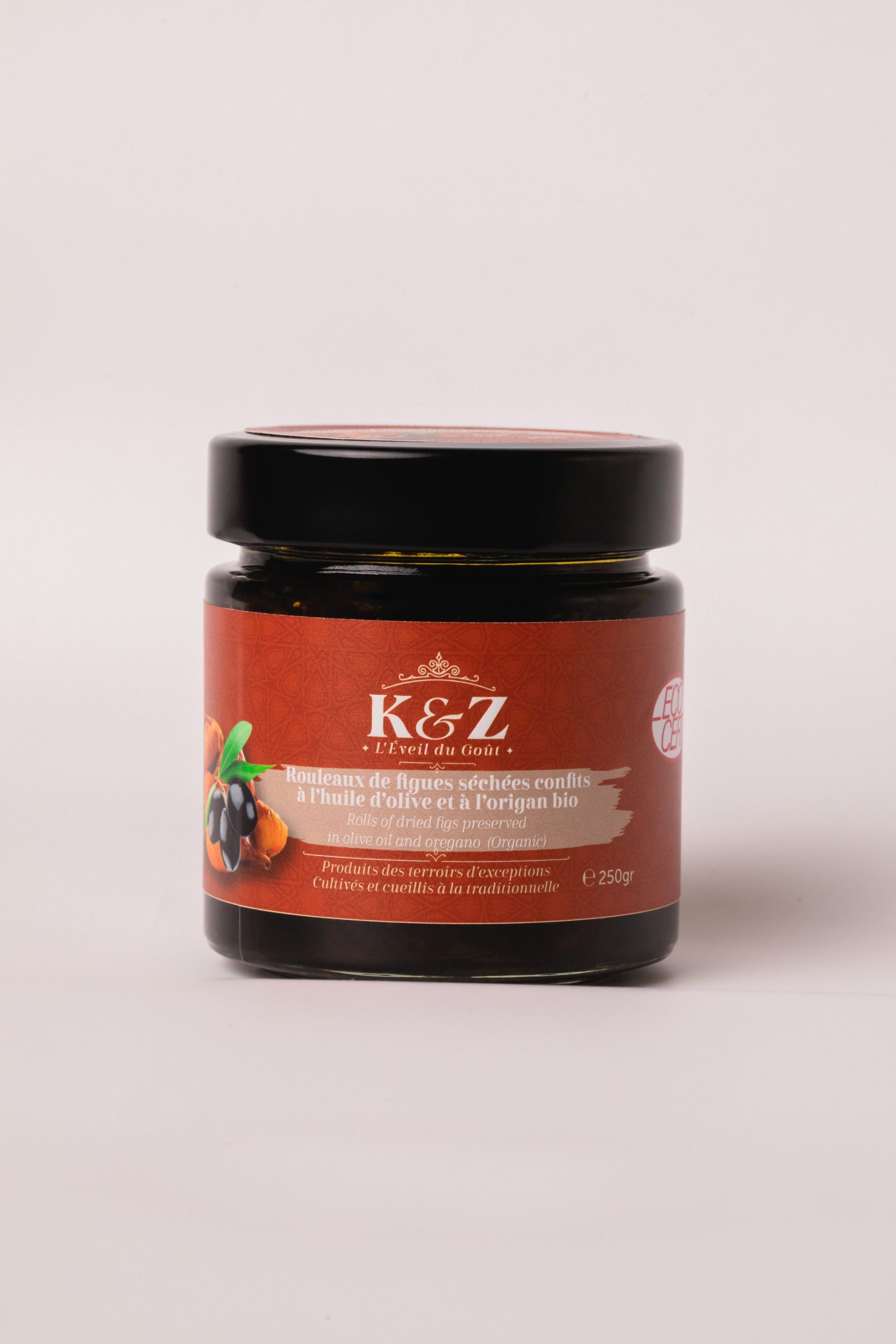 Kenz Rouleaux De Figue Séchée l'Huile d'Olive Et Origan Bio 250 GR