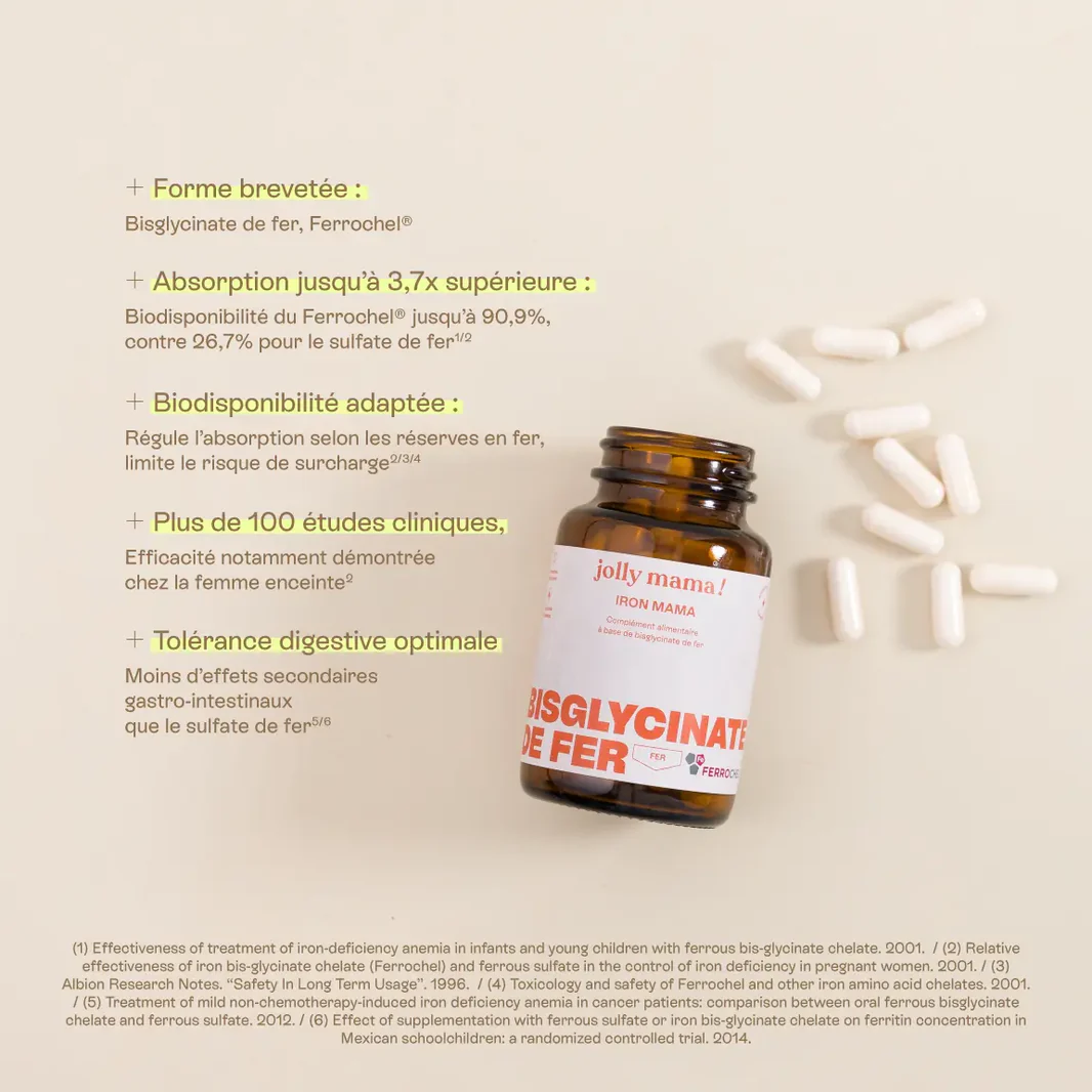Jolly Mama Iron Bisglycinate De Fer 60 Gélule – Image 3